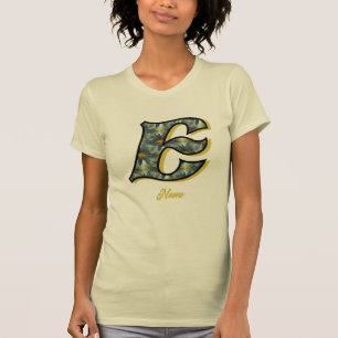 Monogram Initial E Daisy Flower Art Personalised T-Shirt