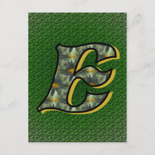 Monogram Initial E Daisy Flower Art Postcard