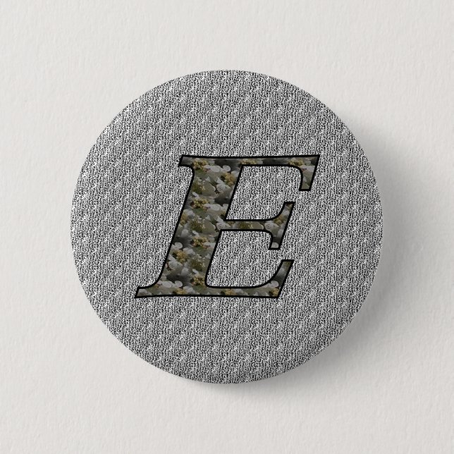 Monogram Initial E Hydrangea Flowers 6 Cm Round Badge (Front)