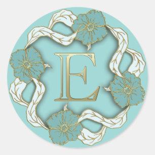 monogram initial E stickers