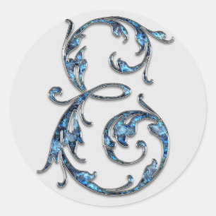 monogram initial E stickers
