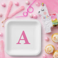 Monogram Initial Elegant Custom Name Pink White