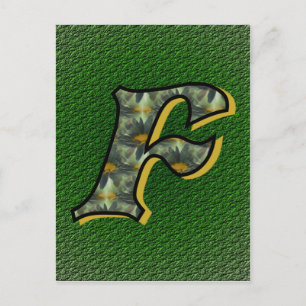 Monogram Initial F Daisies Flower Art Postcard