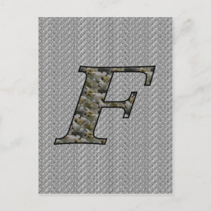 Monogram Initial F Hydrangea Flowers Postcard