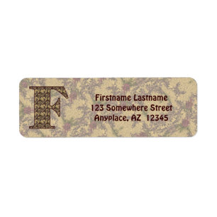 Monogram Initial F Vintage Floral Return Address