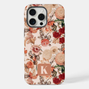Monogram Initial Fall Autumn Floral iPhone Case