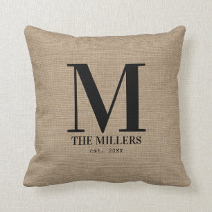 Monogram Initial Family Name Personalised Cushion