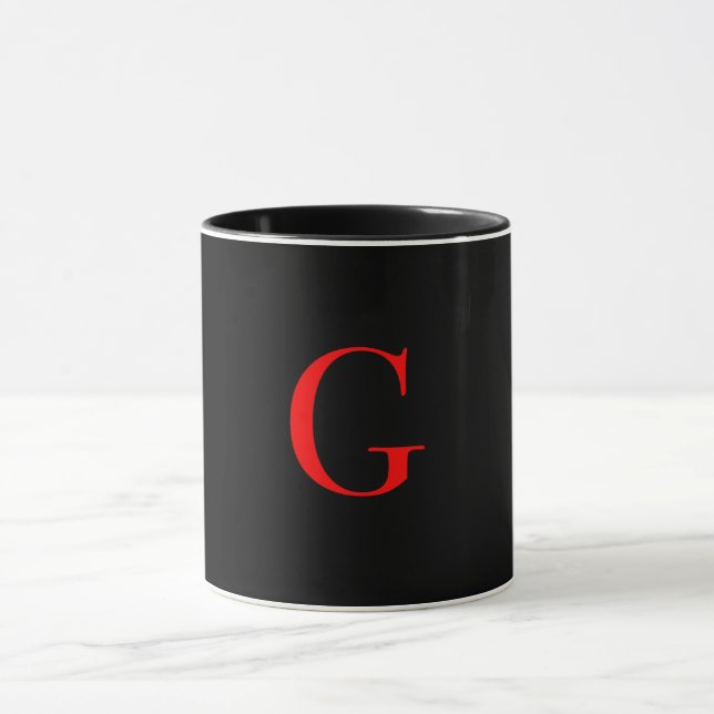 Monogram Initial G All Black Combo  Mug (Center)