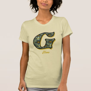 Monogram Initial G Daisy Flower Art Personalised T-Shirt