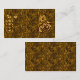 Monogram Initial G Elegant Gold Peony Flower Business Card