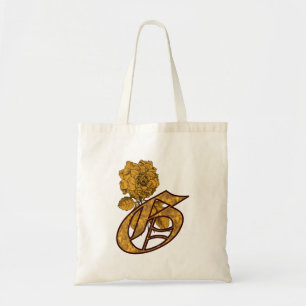Monogram Initial G Elegant Gold Peony Flower Tote Bag