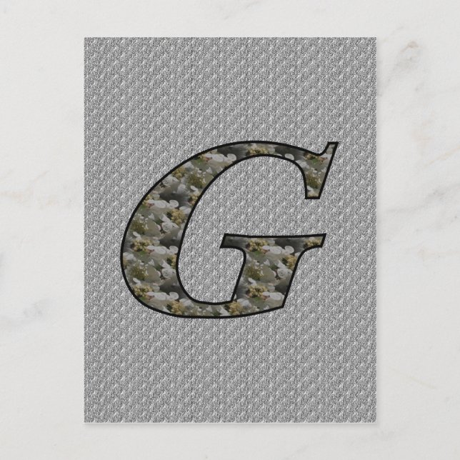 Monogram Initial G Hydrangea Flowers Postcard (Front)
