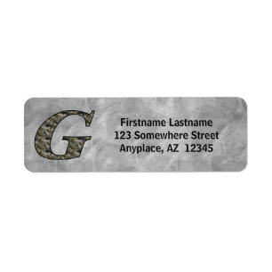 Monogram Initial G Hydrangea Return Address