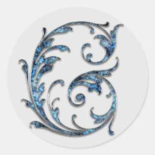 monogram initial G stickers