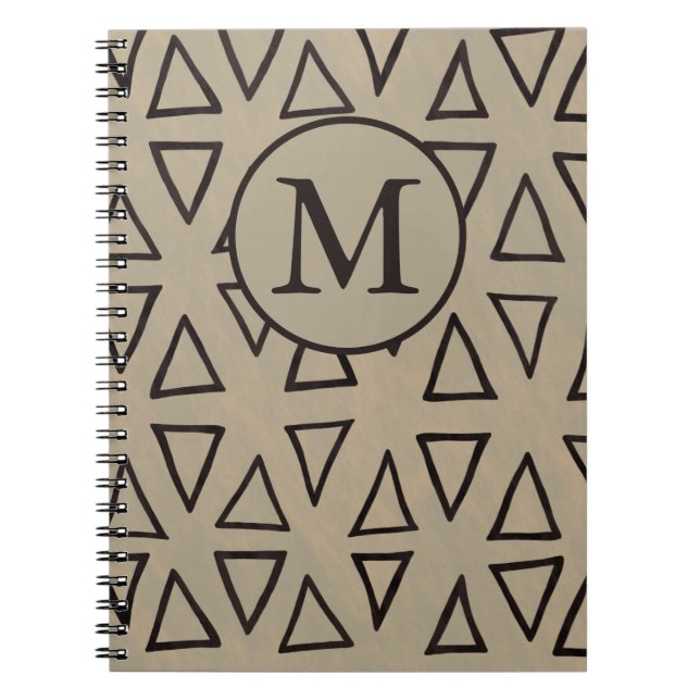 Monogram Initial Geometric Pattern Notebook (Front)