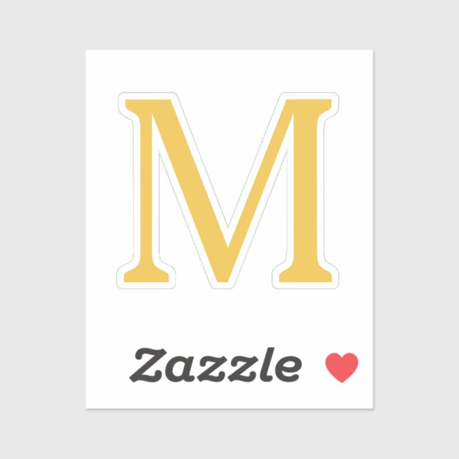 Monogram Initial Gold Golden Yellow Custom Name  (Sheet)