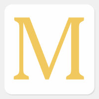 Monogram Initial Gold Golden Yellow Custom Name 