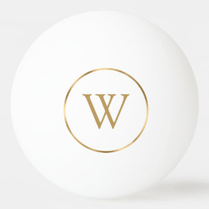 Monogram Initial Gold Modern Ping Pong Ball