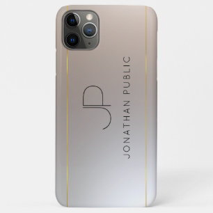 Monogram Initial Gold Silver Look Elegant Template Case-Mate iPhone Case