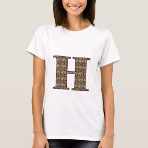 Monogram Initial H Elegant Floral T Shirt