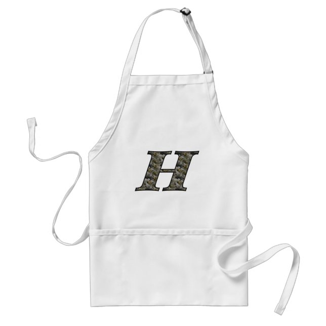 Monogram Initial H Hydrangea Flowers Standard Apron (Front)