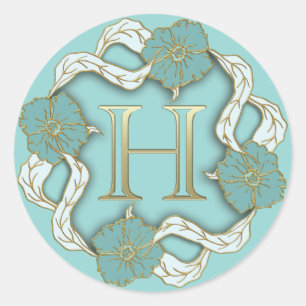 monogram initial H stickers