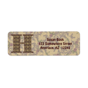 Monogram Initial H Vintage Floral Return Address