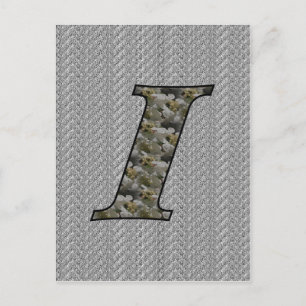 Monogram Initial I Hydrangea Flowers Postcard