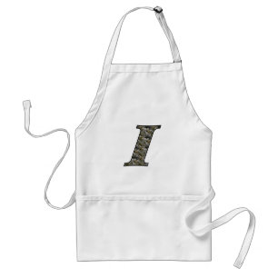 Monogram Initial I Hydrangea Flowers Standard Apron