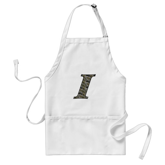 Monogram Initial I Hydrangea Flowers Standard Apron (Front)