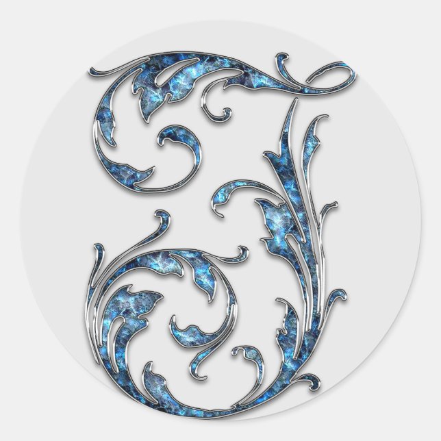 monogram initial I stickers (Front)