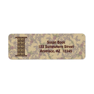 Monogram Initial I Vintage Floral Return Address