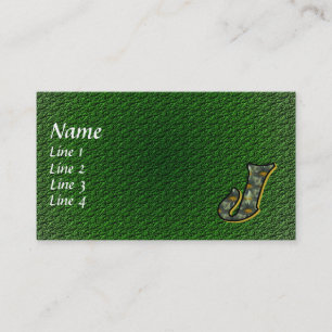 Monogram Initial J Daisies Floral Business Card