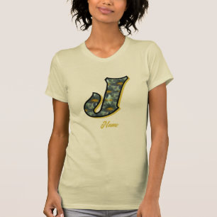 Monogram Initial J Daisy Flower Art Personalised T-Shirt