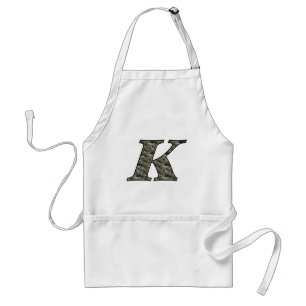 Monogram Initial K Hydrangea Flowers Standard Apron