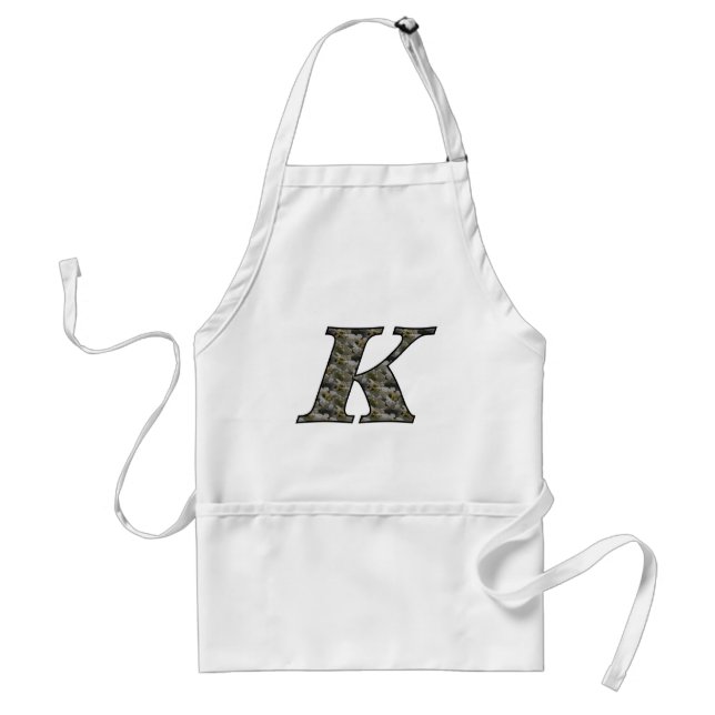 Monogram Initial K Hydrangea Flowers Standard Apron (Front)