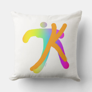 Monogram Initial K Rainbow  Cushion