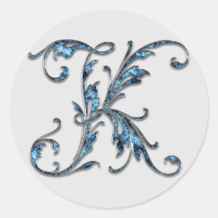 monogram initial K stickers