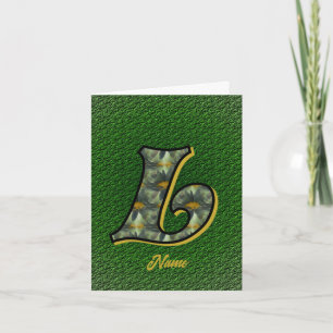 Monogram Initial L Daisies Art Personalised Note Card