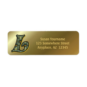Monogram Initial L Daisies Art Return Address 