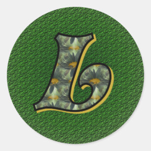 Monogram Initial L Daisies Flower Art Classic Round Sticker
