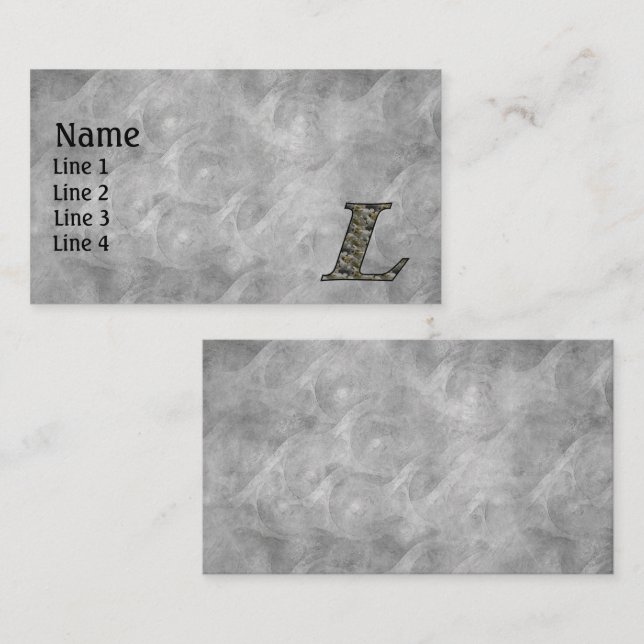 Monogram Initial L Hydrangea Flowers Business Card (Front/Back)