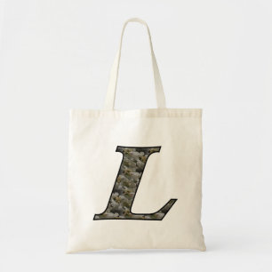 Monogram Initial L Hydrangea Flowers Tote Bag