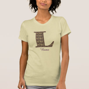 Monogram Initial L Vintage Floral Personalised T-Shirt