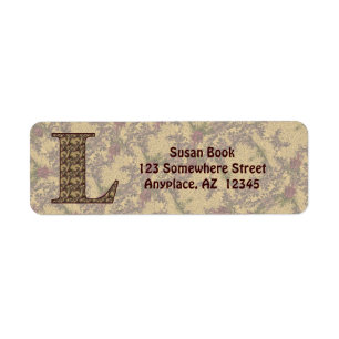 Monogram Initial L Vintage Floral Return Address