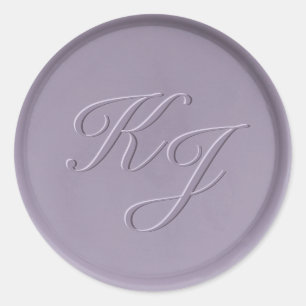 Monogram Initial Lavender Wax Seal Sticker
