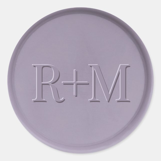 Monogram Initial Lavender Wax Seal Sticker (Front)
