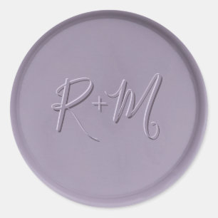 Monogram Initial Lavender Wax Seal Sticker