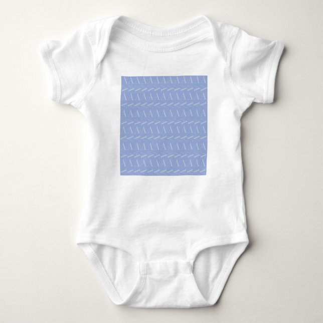 Monogram Initial Letter A, Blue Baby Bodysuit (Front)