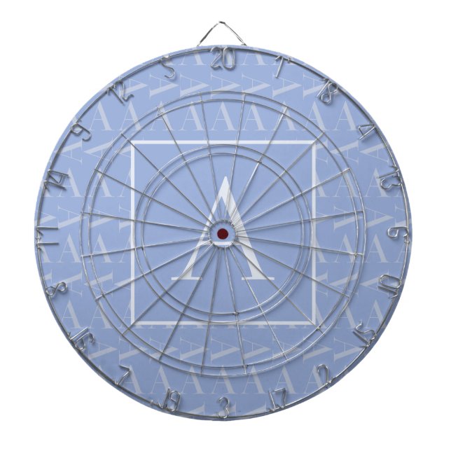 Monogram Initial Letter A, Blue Dartboard (Front)